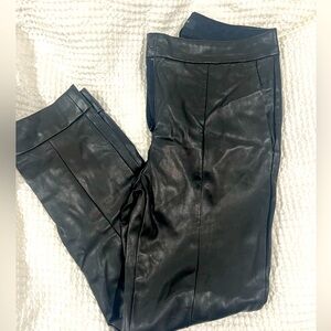 Pleather cuffed black Ann Taylor Petite pants